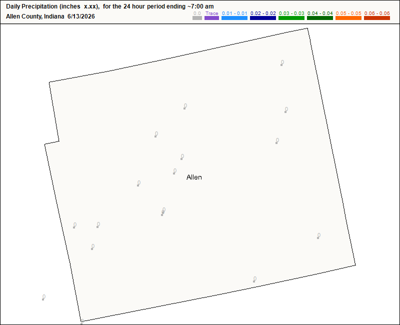 Precipitation reported today Precipitation reported today
