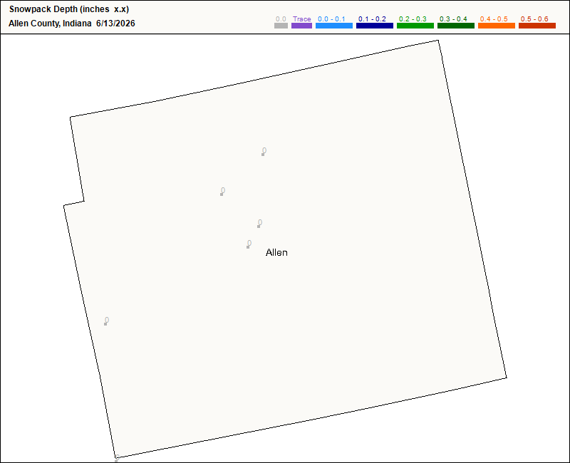 Total Snow Depth reported today Total Snow Depth reported today
