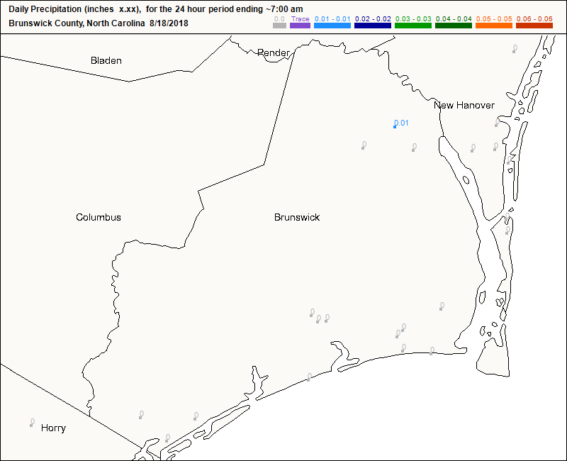 CoCoRaHS Brunswick map for today