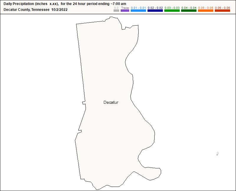 CoCoRaHS Decatur County map for today